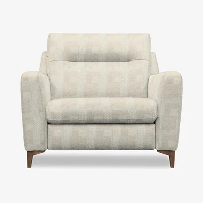 Furniture Village G Plan - Arlo Fabric Snuggler - Faro Mist with Walnut Feet