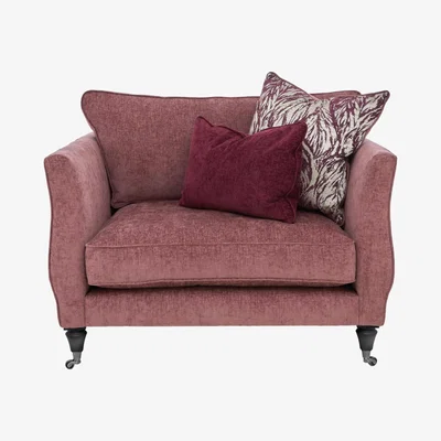 Furniture Village Boutique Chatterley Snuggler - Bolero Mulberry with Ebony Castors