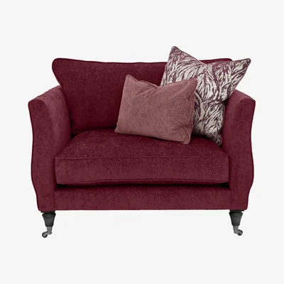 Furniture Village Boutique Chatterley Snuggler - Bolero Boysenberry with Ebony Castors