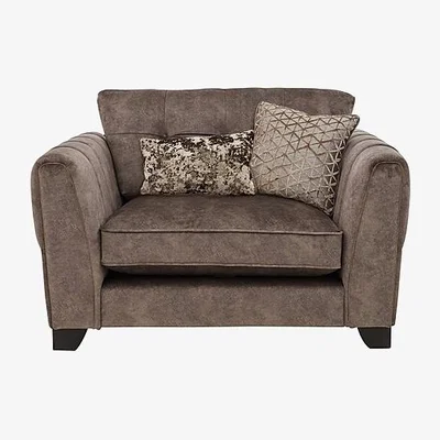 Furniture Village Ariana Classic Back Fabric Snuggler Chair - Dapple Chocolate
