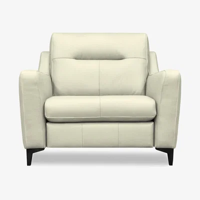 Furniture Village G Plan - Arlo Leather Snuggler - Cambridge Chalk with Ebony Feet