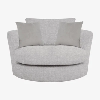 Furniture Village Boutique Pandora Large Swivel Chair - Plain Silver