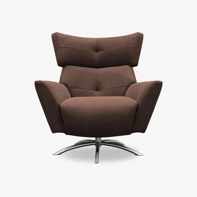 Furniture Village G Plan - Arlo Leather Swivel Chair - Capri Oak