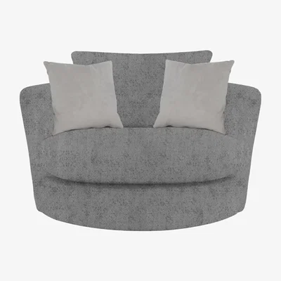 Furniture Village Boutique Pandora Large Swivel Chair - Denby Silver