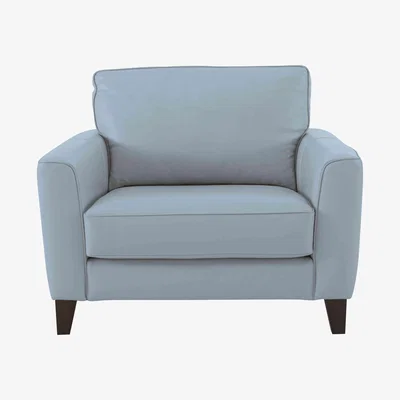 Furniture Village Brondby NC Leather Cuddle Chair - Pearl Blue