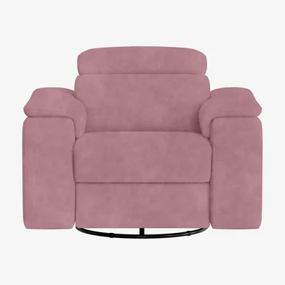 Furniture Village Nicoletti Italia - Davide Fabric Swivel Rocker Power Recliner Chair - Selma Rosa