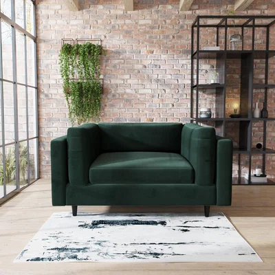 Furniture123 Green Velvet Loveseat in a Box - Frankie