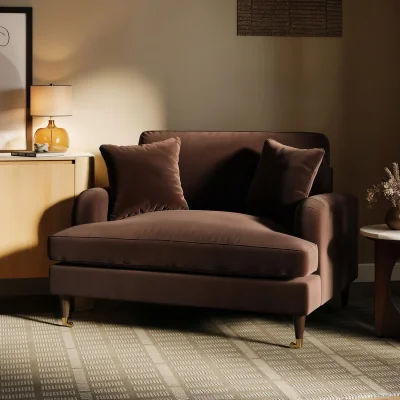 Furniture123 Brown Chenille Love Seat - Payton