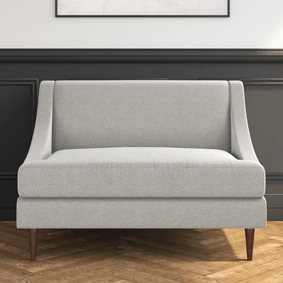 Furniture123 Grey Loveseat in Woven Fabric - Maia