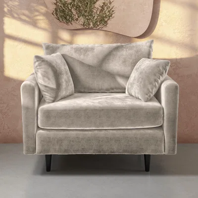 Furniture123 Beige Chenille Fabric Pocket Sprung Loveseat - Archie