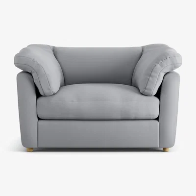 Habitat Habitat Wynn Fabric Cuddle Chair - Grey - Ash Leg