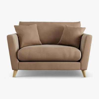Habitat Habitat Lomond Fabric Cuddle Chair - Latte - Ash Leg