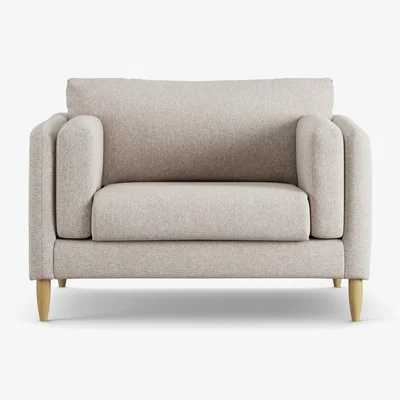 Habitat Habitat Newington Fabric Cuddle Chair - Natural - Ash Leg