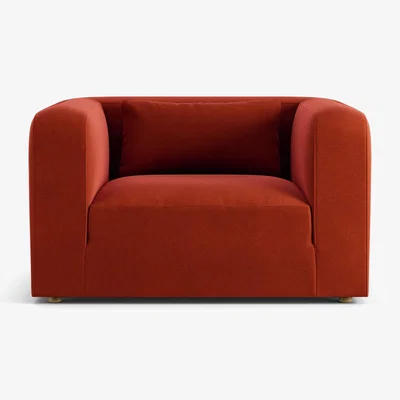Habitat Habitat Lars Velvet Cuddle Chair - Burnt Orange