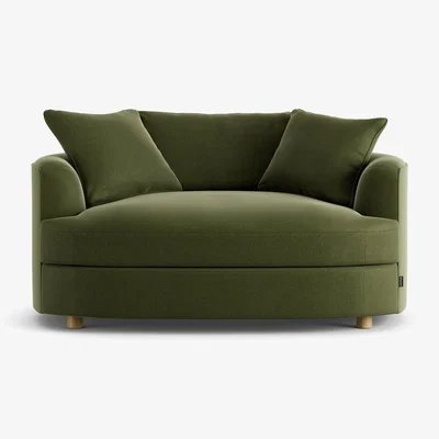 Habitat Habitat Sacha Velvet Cuddle Chair - Moss Green - Ash Leg