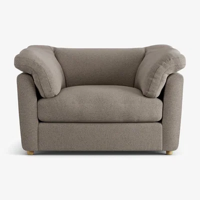 Habitat Habitat Wynn Fabric Cuddle Chair - Mocha - Ash Leg