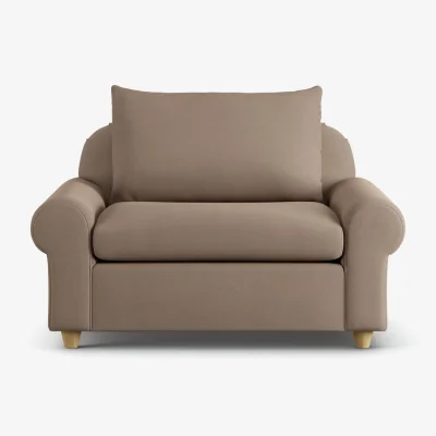 Habitat Habitat Whitby Fabric Cuddle Chair - Biscuit - Ash Leg