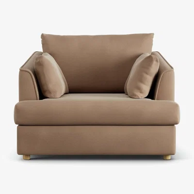 Habitat Habitat Holmfirth Velvet Cuddle Chair - Latte