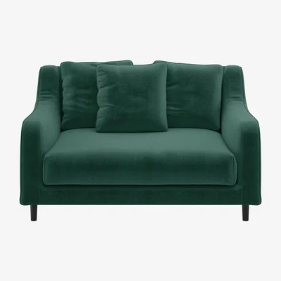 Habitat Habitat Swift Velvet Cuddle Chair - Emerald Green