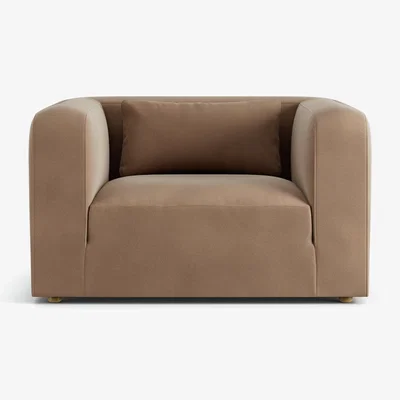 Habitat Habitat Lars Velvet Cuddle Chair - Latte