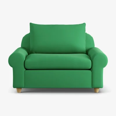Habitat Habitat Whitby Fabric Cuddle Chair - Emerald Green - Ash Leg
