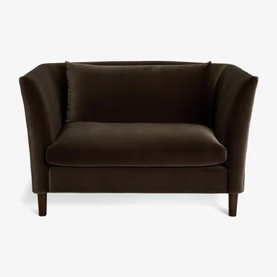 Habitat Habitat Hawley Velvet Cuddle Chair - Brown