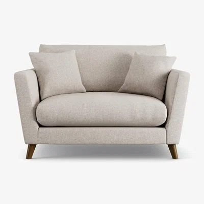 Habitat Habitat Lomond Fabric Cuddle Chair - Natural - Dark Leg
