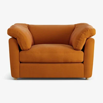 Habitat Habitat Wynn Fabric Cuddle Chair - Orange - Ash Leg