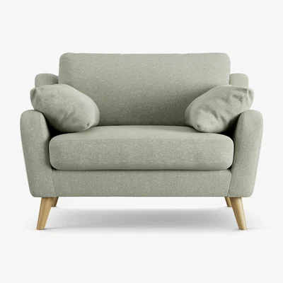 Habitat Habitat Ivor Fabric Cuddle Chair - Sage Green - Ash Leg