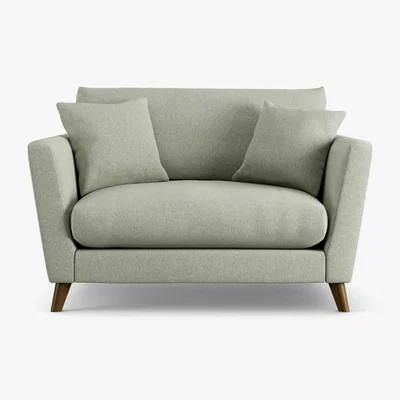 Habitat Habitat Lomond Fabric Cuddle Chair - Sage Green - Dark Leg