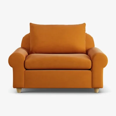 Habitat Habitat Whitby Fabric Cuddle Chair - Orange - Ash Leg