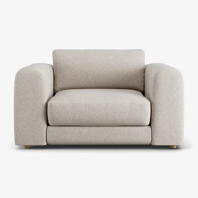 Habitat Habitat Ayr Fabric Cuddle Chair - Natural