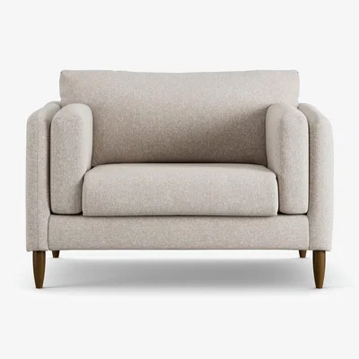Habitat Habitat Newington Fabric Cuddle Chair - Natural - Dark Leg