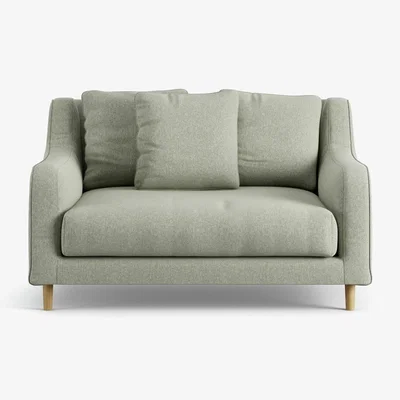 Habitat Habitat Swift Fabric Cuddle Chair - Sage Green - Ash Leg