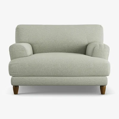 Habitat Habitat Askem Fabric Cuddle Chair - Sage Green - Dark Leg