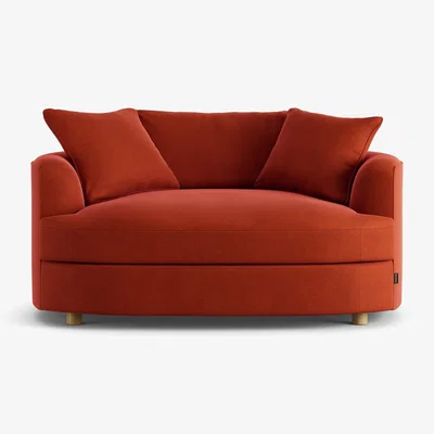Habitat Habitat Sacha Velvet Cuddle Chair - Burnt Orange - Ash Leg