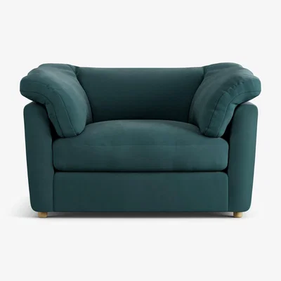 Habitat Habitat Wynn Fabric Cuddle Chair - Teal - Ash Leg