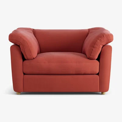 Habitat Habitat Wynn Fabric Cuddle Chair - Papaya - Ash Leg