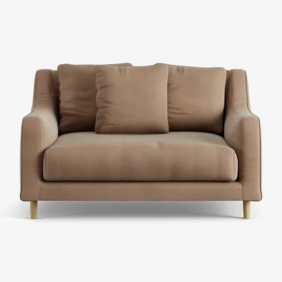 Habitat Habitat Swift Fabric Cuddle Chair - Latte - Ash Leg