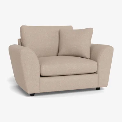 Heal's Heal's Snooze Loveseat Boucle Tweed Pearl Black Feet