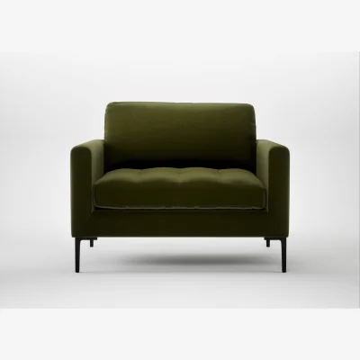 Heal's Heal's Eton Loveseat Cotton Velvet Evergreen Black Feet