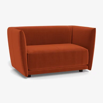 Heal's Heal's Valley Loveseat Nobilis Velvet Rust Walnut Stain Feet - Heal's UK Furniture
