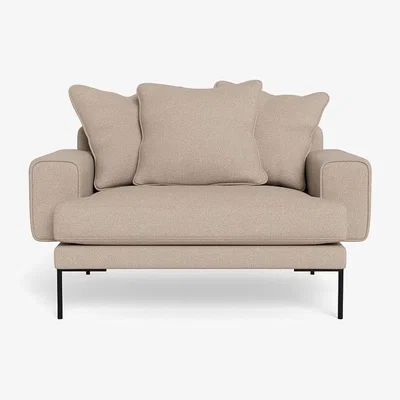 Heal's Heal's Torrington Loveseat Boucle Tweed Pearl Black Feet