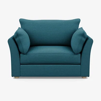 Heal's Heal's Tailor Loveseat Brushed Cotton Cadet Natural Beech Feet