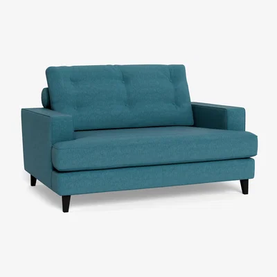 Heal's Heal's Mistral Loveseat Brushed Cotton Cadet Black Feet