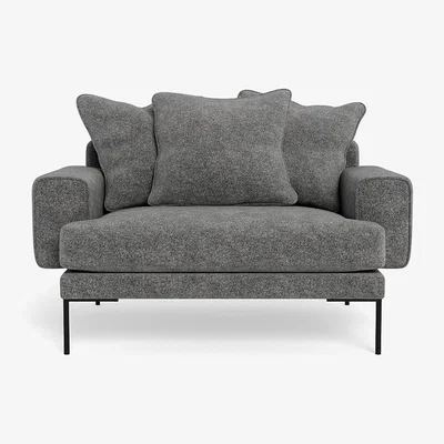 Heal's Heal's Torrington Loveseat Melton Wool Shale Black Feet