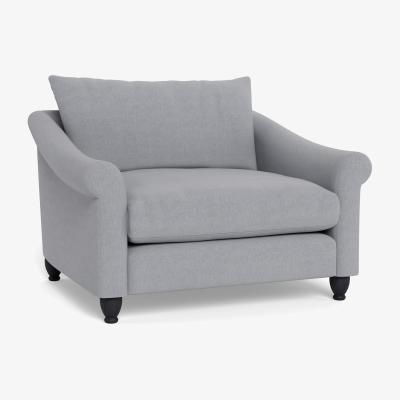 Heal's Heal's Devon Loveseat Brushed Cotton Pewter Natural Ash Feet - Heal's UK Furniture