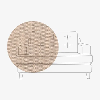Heal's Heal's Mistral Loveseat Broad Weave Pebble Bitter Choc - Heal's UK Furniture