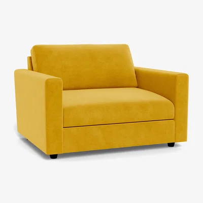 Heal's Heal's Nimbus II Loveseat Smart Luxe Velvet Canary Black Feet