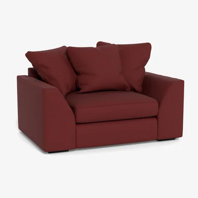 Heal's Heal's Cumulus Loveseat Capelo Linen-Cotton Etruscan Red Black Feet